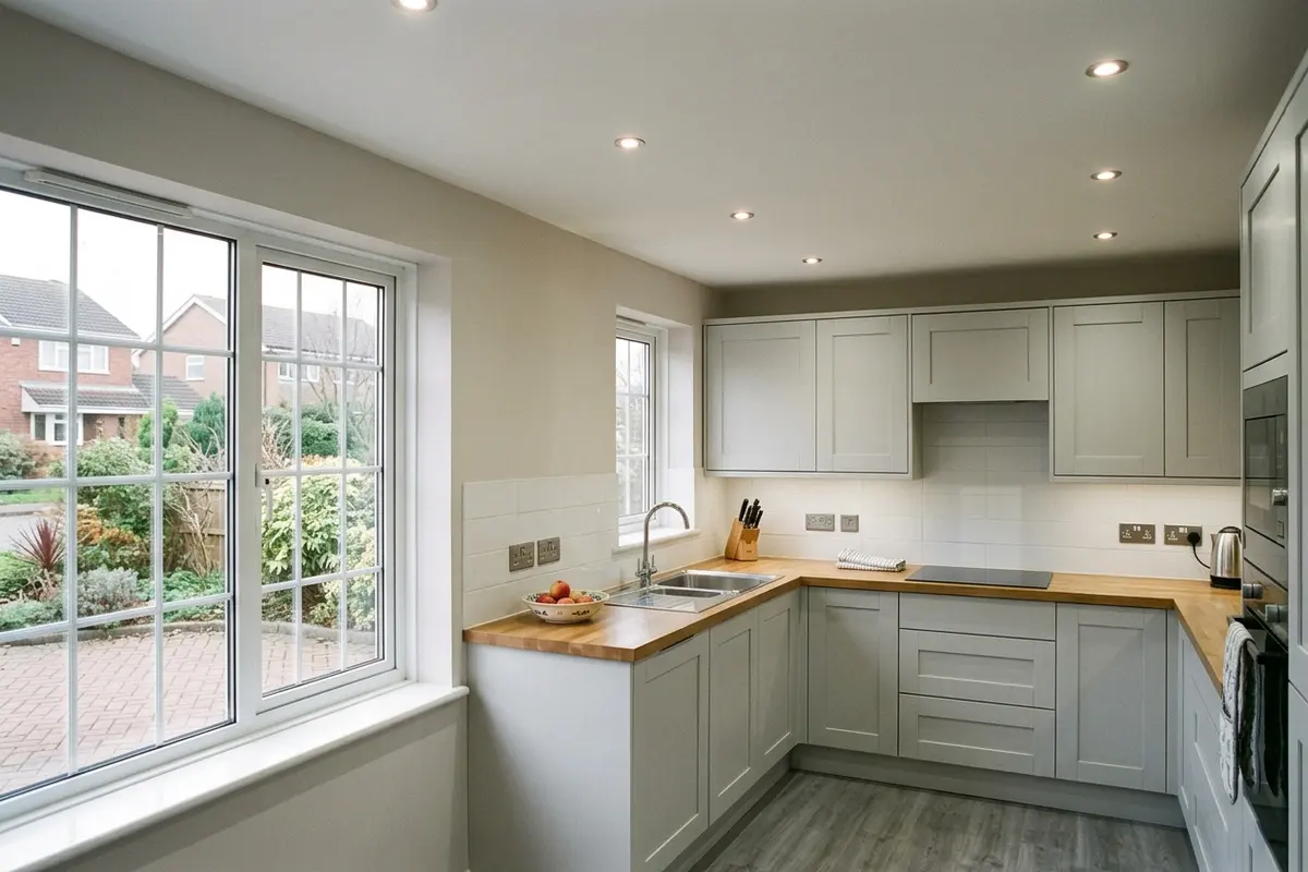 Illustration of new electrical fittings in a home