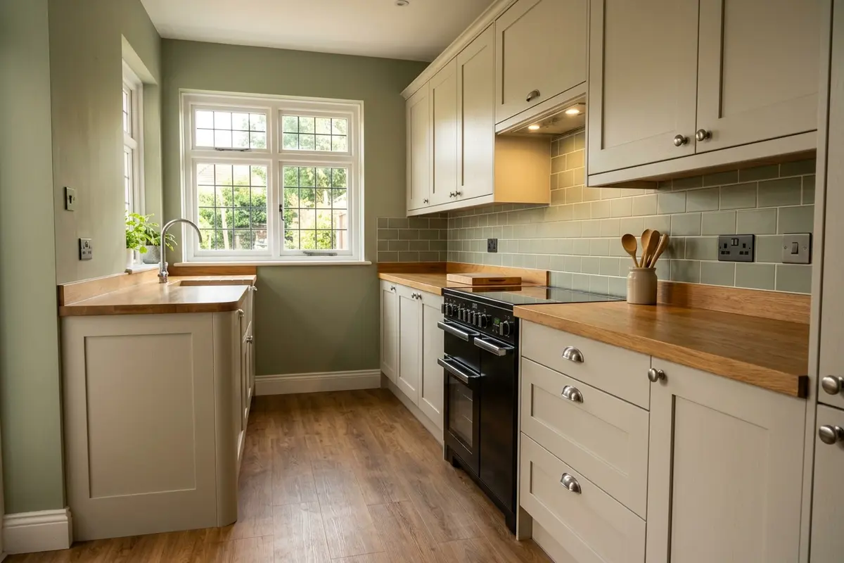 Illustration of a newly fitted kitchen
