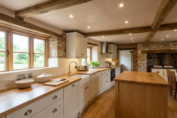 Illustration of new electrical fittings in a home