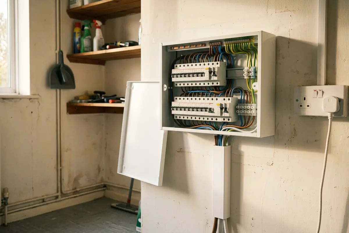 Illustration of a newly fitted consumer unit