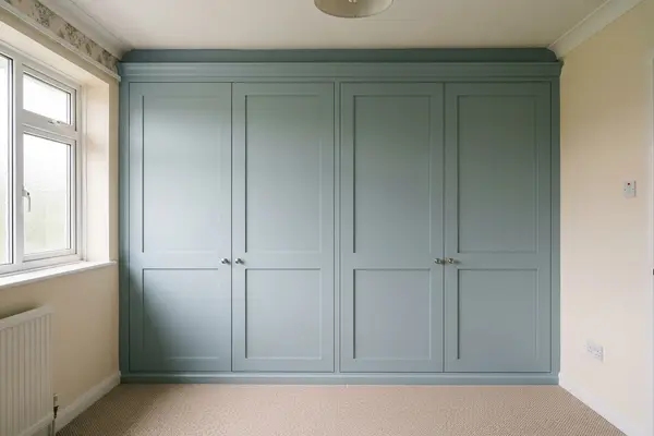 Illustration of fitted wardrobes and shelving