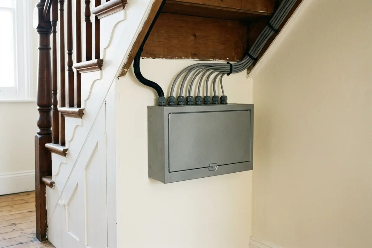 Illustration of a newly fitted consumer unit