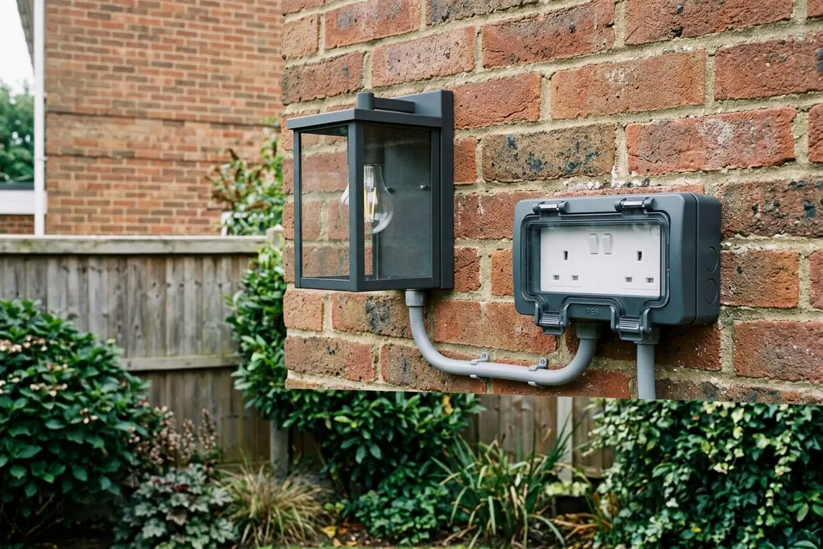 Illustration of new electrical fittings in a home