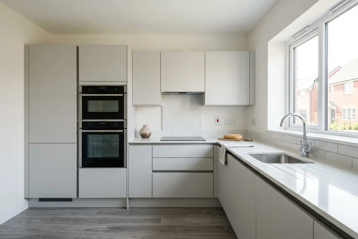 Illustration of a newly fitted kitchen