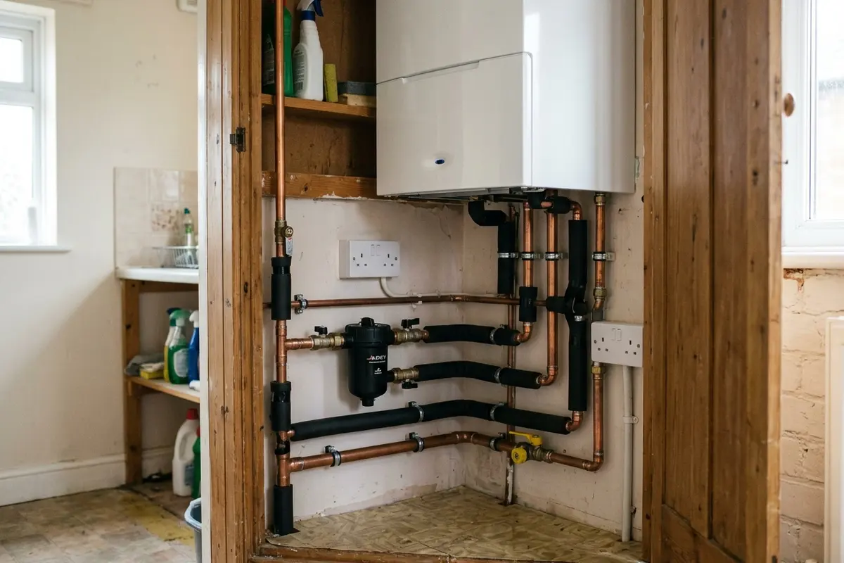 Illustration of a newly fitted boiler