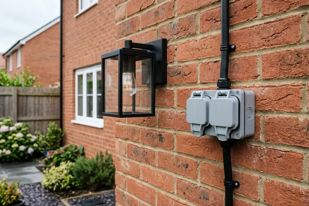 Illustration of new electrical fittings in a home
