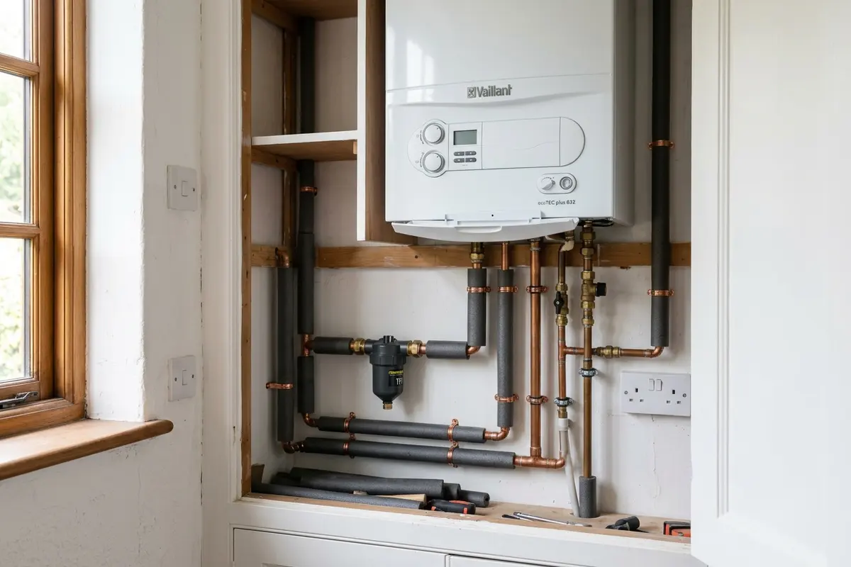 Illustration of a newly fitted boiler