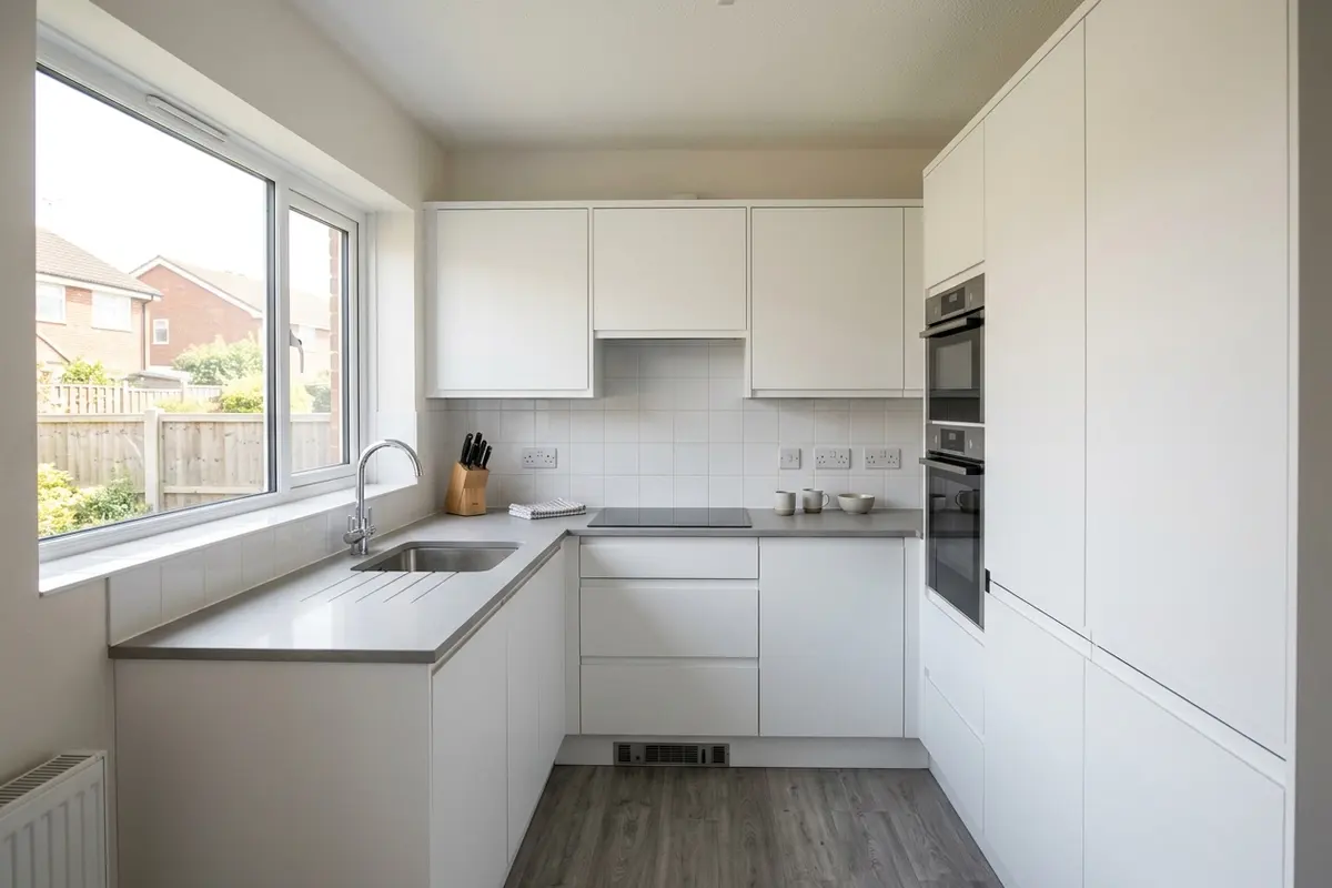 Illustration of a newly fitted kitchen
