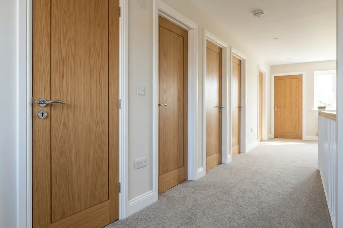 Illustration of new internal doors and skirting