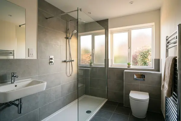 Illustration of a newly fitted bathroom
