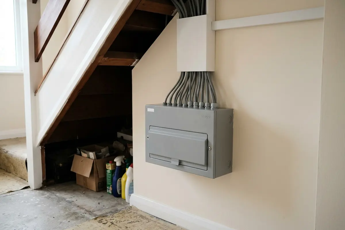 Illustration of a newly fitted consumer unit