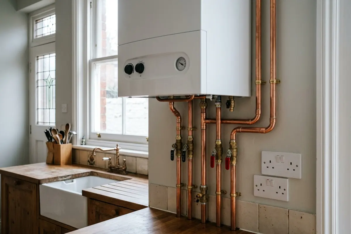 Illustration of a newly fitted boiler