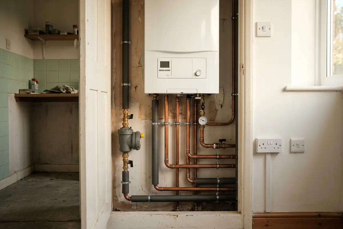 Illustration of a newly fitted boiler