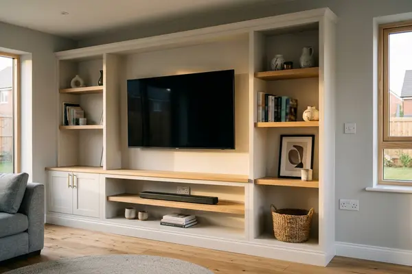 Illustration of fitted wardrobes and shelving