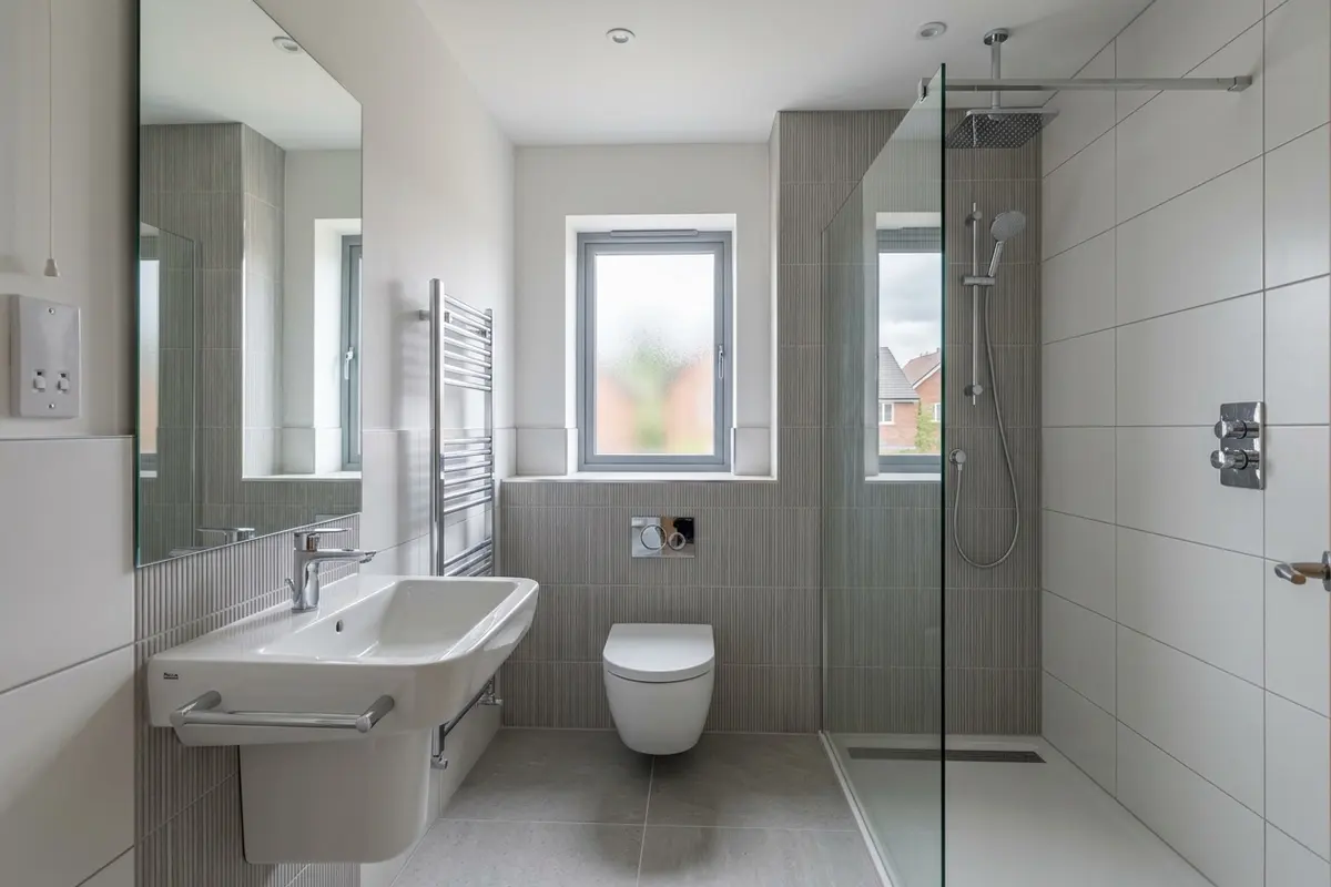 Illustration of a newly fitted bathroom
