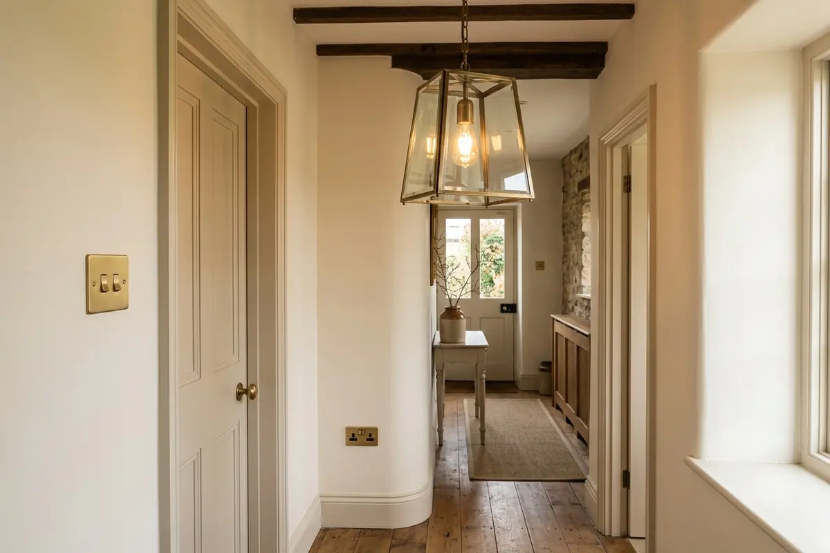 Illustration of new electrical fittings in a home