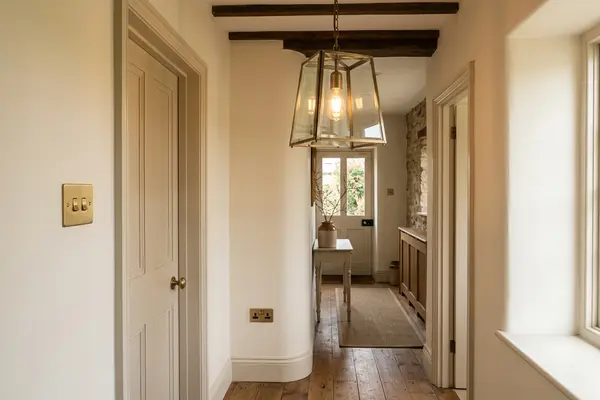Illustration of new electrical fittings in a home