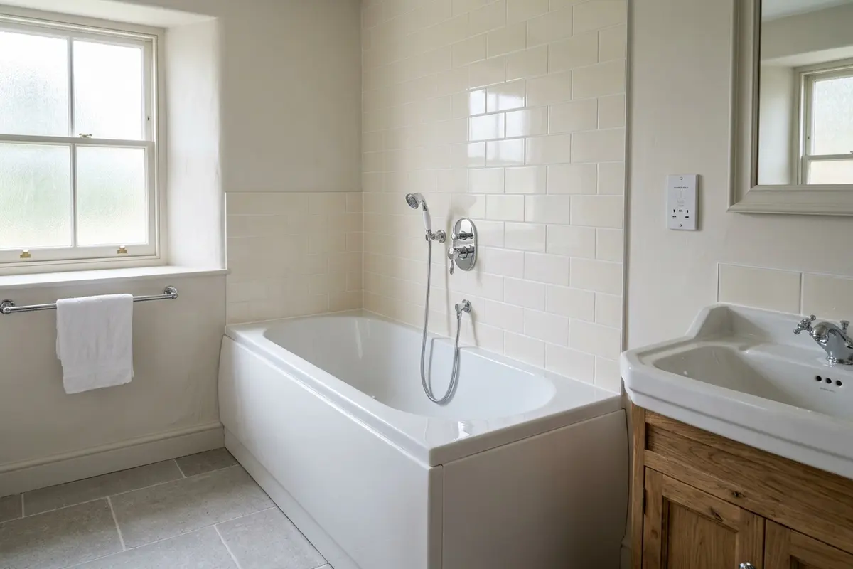 Illustration of a newly fitted bathroom