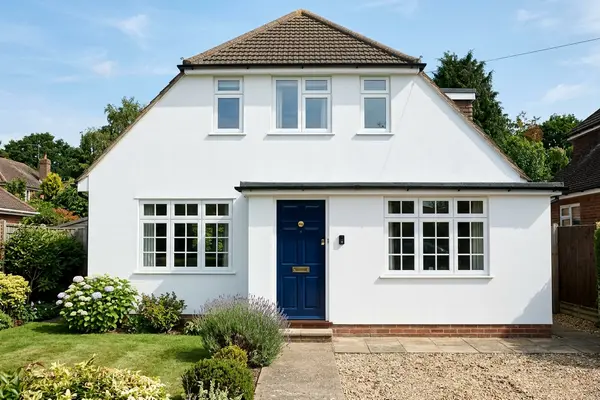 Illustration of a freshly painted house front