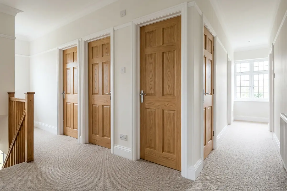 Illustration of new internal doors and skirting