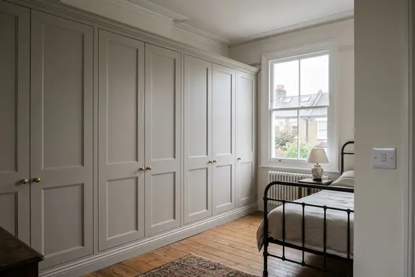 Illustration of fitted wardrobes and shelving